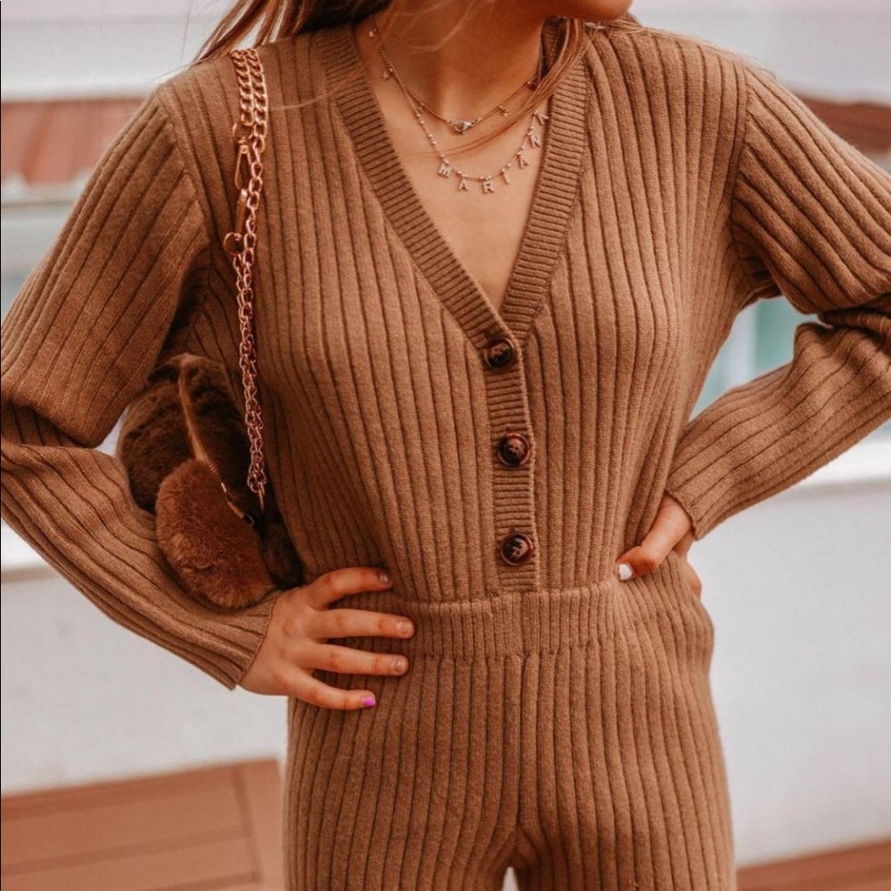 ZARA CABLE KNIT JUMPSUIT - Picture 5 of 6